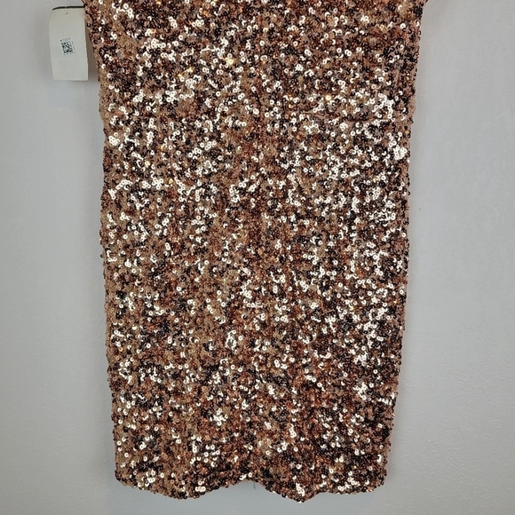 NWT Dress The Population Zoe Sequin Body Con Minidress in Soft Copper Size XL - Picture 7 of 14